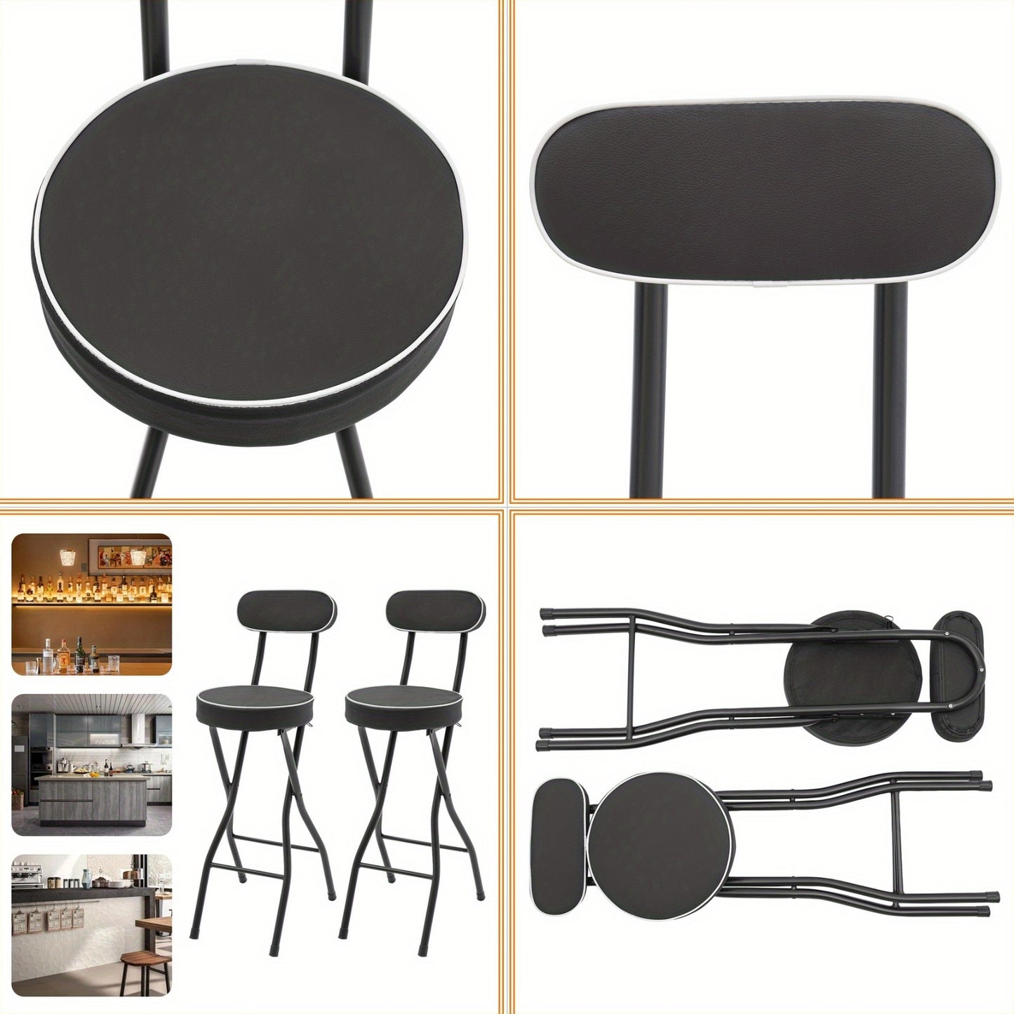 Vouwkrukje – Opvouwbare Kruk – Campingkruk – Klapstoel – Draagbaar Krukje – Stalen Frame – Compact & Lichtgewicht – Max. 140 kg Draagkracht