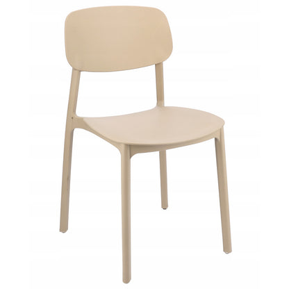 Stoel – Stoelenset – Eetkamerstoel – Tuinstoel – Werkstoel – Set Van 4 Beige Stoelen – Weerbestendig Polypropyleen – Max 120 kg Belastbaar