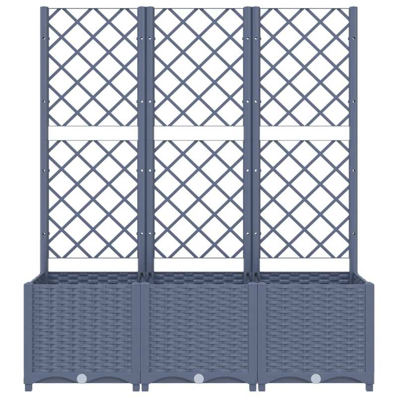 Klimrek – Plantenbak – Tuinbak – Privacy Scherm – Klimwand – Duurzaam PP Kunststof – 120x40x136 cm – Donkergrijs