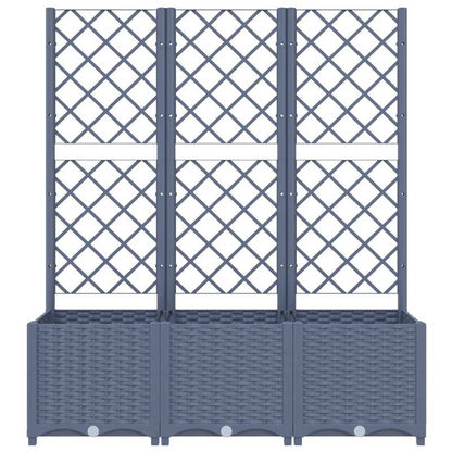 Klimrek – Plantenbak – Tuinbak – Privacy Scherm – Klimwand – Duurzaam PP Kunststof – 120x40x136 cm – Donkergrijs