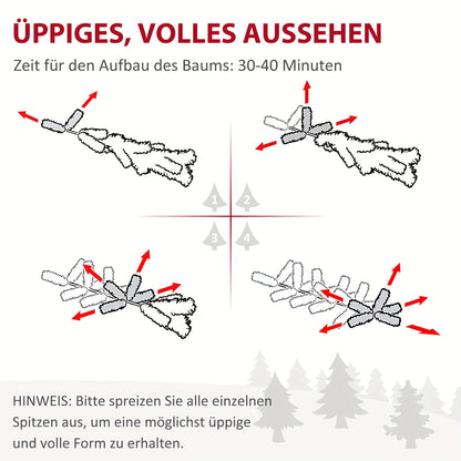 Kunstkerstboom – Nepboom – Kerstboom – Vouwbare Boom – Dennenboom Groen – 180 cm Hoog – Automatisch Inklapbaar – Dichte Weelderige Takken