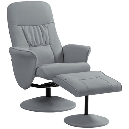 Fauteuilset – Relaxfauteuil – Ligstoel – Stoel Met Voetenbank – Verstelbare Fauteuil – Lichtgrijs – Verstelbare Hoogte – Kantelbare Rugleuning