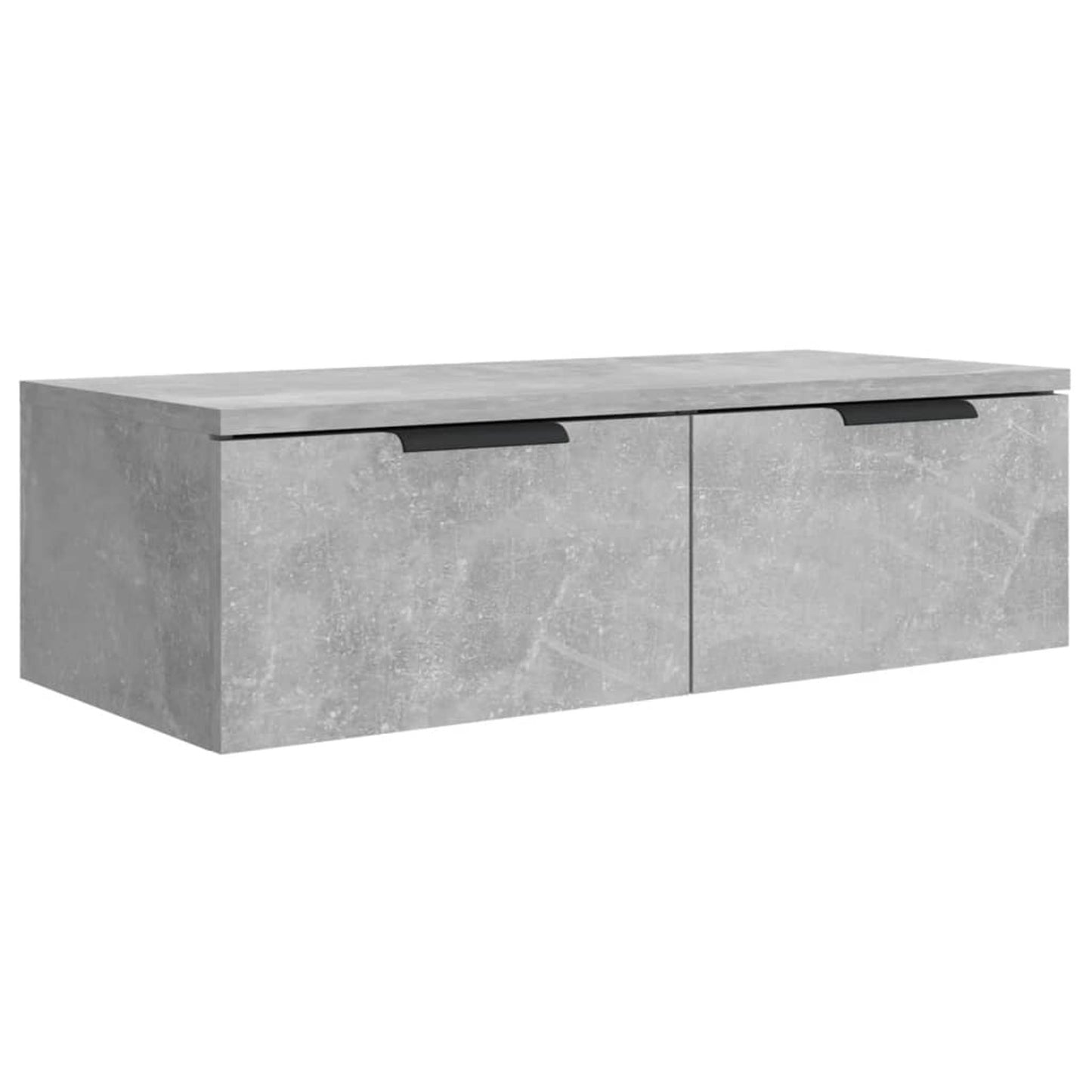 Wandkast – Opbergkast – Vakkenkast – Boekenkast – Dressoir – Set van 2 – Betongrijs – Fineerhout – 68x30x20 cm – Eenvoudige Wandmontage