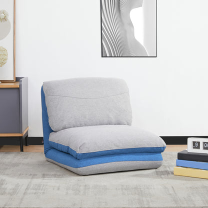 Klapstoel – Vouwstoel – Fauteuil – Slaapstoel – Relaxstoel – Verstelbare Rugleuning 5 Standen – Polyester Linnenlook Blauwgrijs