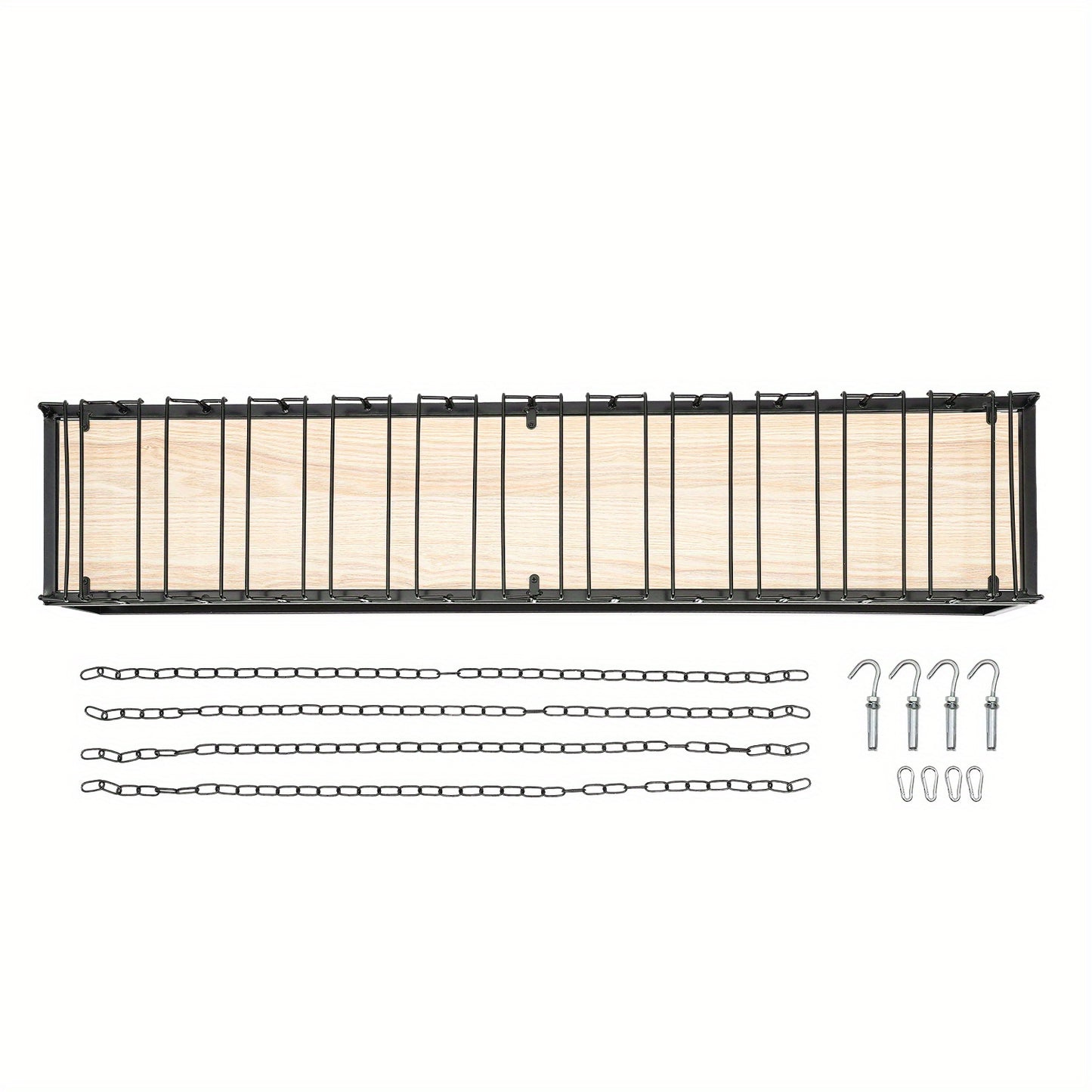 Wijnrek Plafond – Wijnhouder – Glazenhouder – Flessenrek – Wijnrek Met Glasopslag – Zwart Metaal – 120 cm – Stijlvol Industrieel Ontwerp – Draagkracht 75 kg