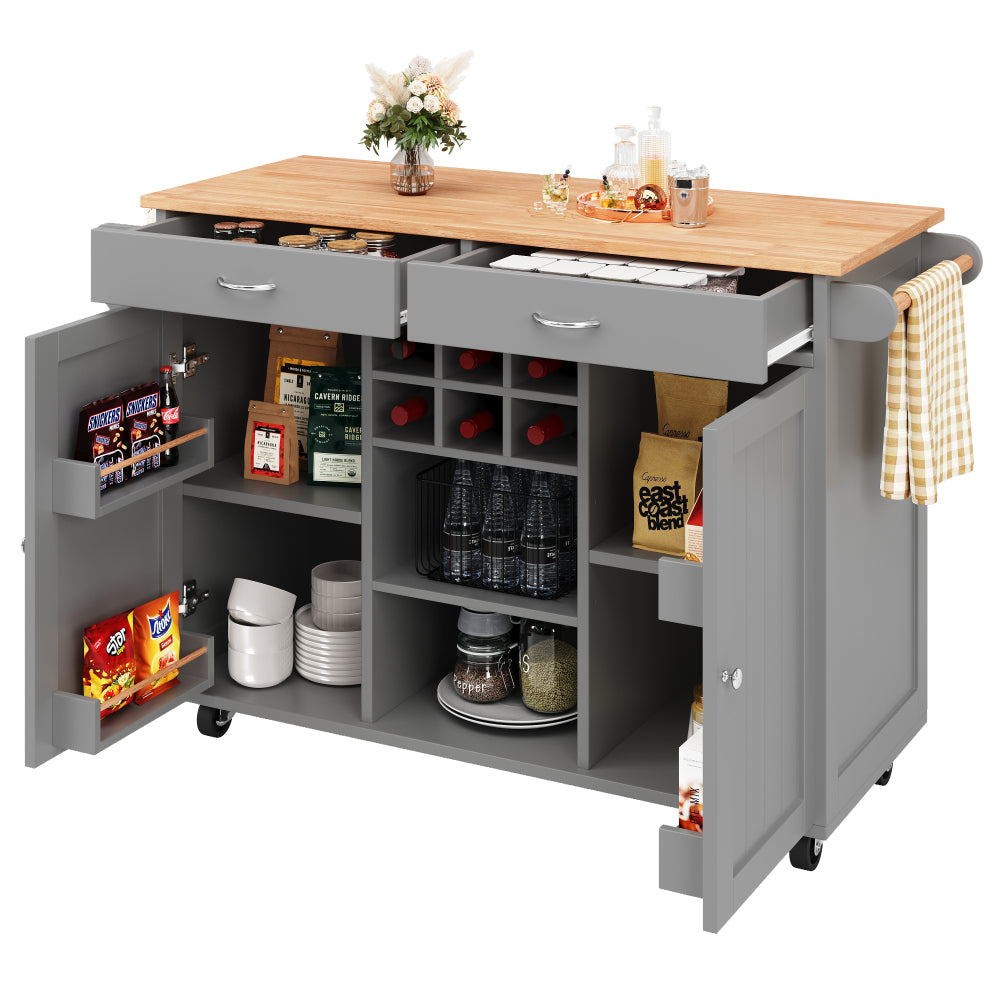 Dressoir – Sideboard – Keukeneiland – Opbergkast – Serveerwagen – Grijs – Compact 102x45x92 cm – Duurzaam, Onderhoudsvriendelijk Materiaal