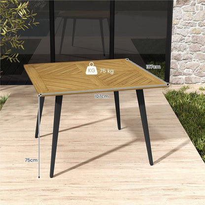 Tuintafel – Tuinmeubel – Houten Tafel – Buiten Tafel – Verandatafel – Acaciahout – Parasolgat 5 cm – Weerbestendig