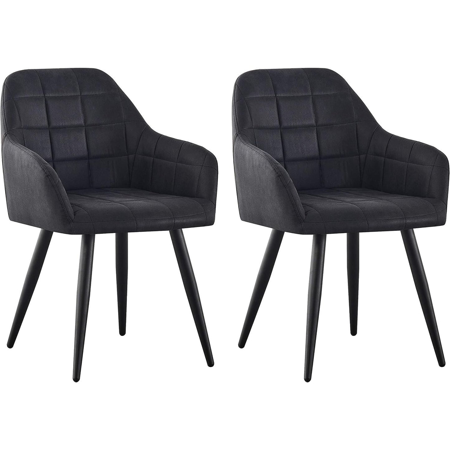 Eetkamerstoel – Kuipstoel – Set Van 2 – Designer Stoel – Keukenstoel – Kunstleer – Metalen Poten – Zithoogte 82 cm