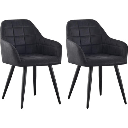 Eetkamerstoel – Kuipstoel – Set Van 2 – Designer Stoel – Keukenstoel – Kunstleer – Metalen Poten – Zithoogte 82 cm