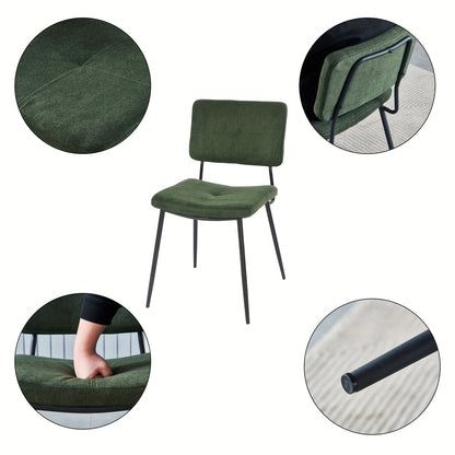 Retro Eetkamerstoelen – Stoel – Armstoel – Zithoek Stoel – Keukenstoel – Groen – Comfortabel Schuimzitting – Stevig Metalen Frame
