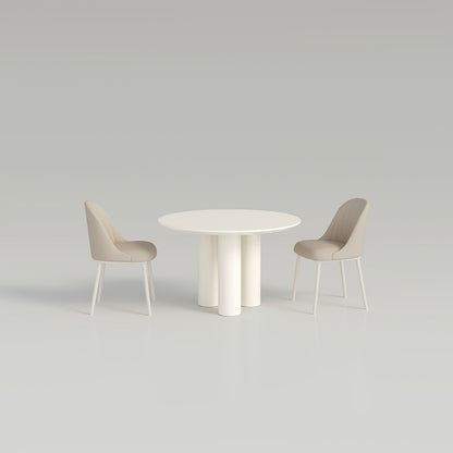 Ronde Eettafel – Eettafel Rond – Keukentafel – Tafel Voor 4 Personen – Ronde Tafel 117 cm Wit – Stevige Driepoot – Eenvoudige Montage