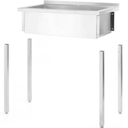 Spoelbak – Enkele Wasbak – Keukengootsteen – RVS Spoelbak – Horeca Spoelbak – Robuust AISI 304 RVS – 1000x600x850 mm – Verstelbare Poot
