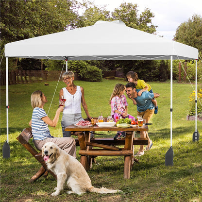 Pop-up Tuinpaviljoen 3x3 M – Partytent – Schaduwdoek – Vouwtent – Zonnescherm – UV50+ Bescherming – Waterafstotend Oxford Stof – Inclusief Zijwand & Zandzakken