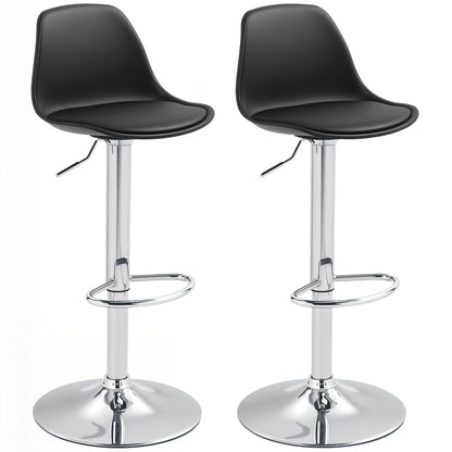 Barkrukken – Barkruk – Barstoelen – Hoge Stoelen – Keukenstoelen – Zwart – In Hoogte Verstelbaar – 360° Draaibaar Met Voetensteun