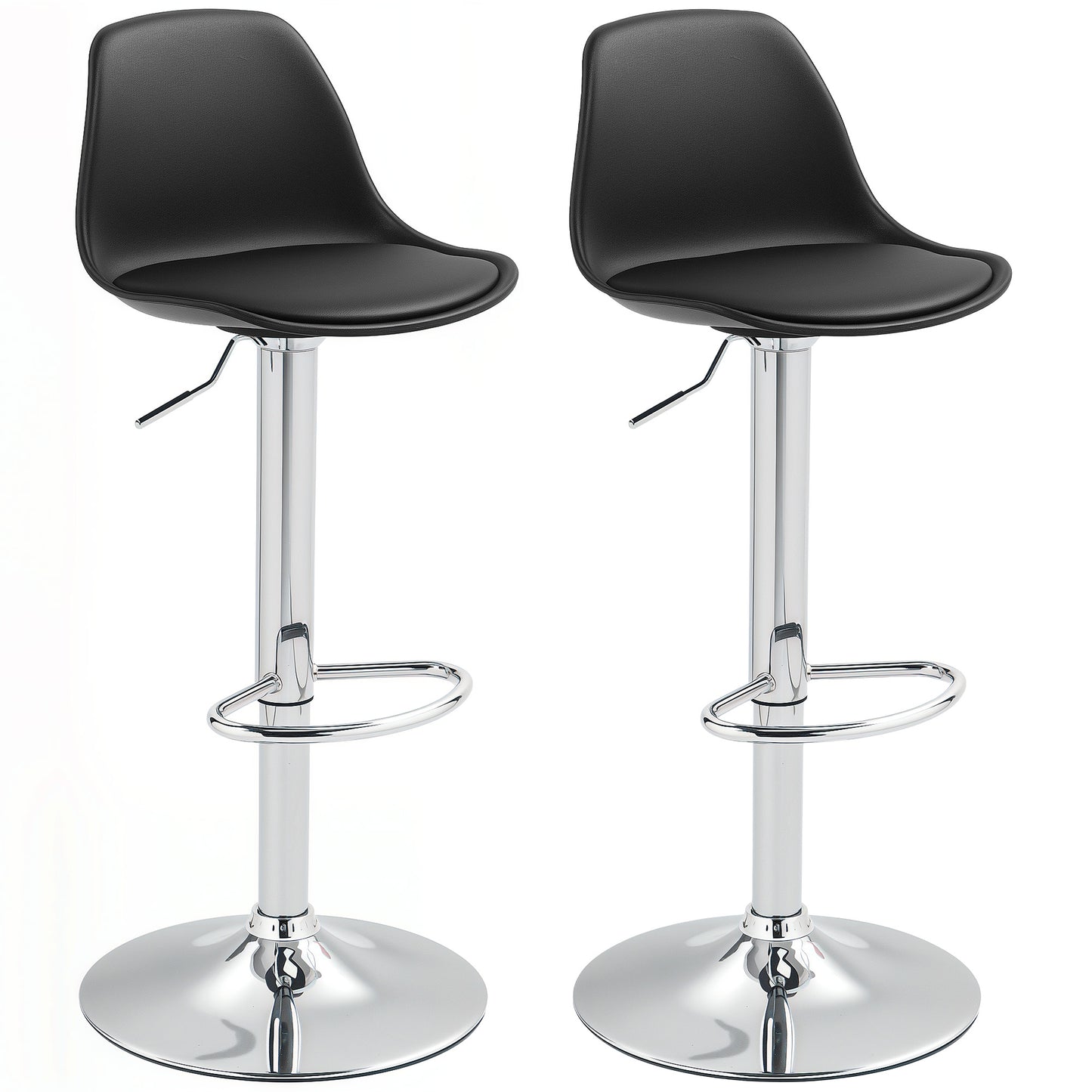Barstoel – Barkruk – Keukenstoel – Barkruk – Counterstoel – Verstelbare Zithoogte – 360° Draaibaar – Kunstleren Bekleding – Stalen Frame