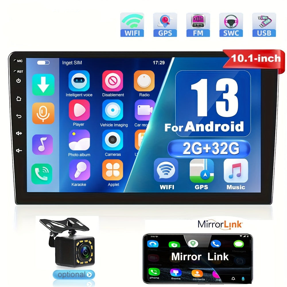 Android Radio – Autoradio – Multimedia Speler – Navigatiesysteem – 2DIN Stereo – 10,1 inch HD Scherm – Wifi GPS Achteruitrijcamera