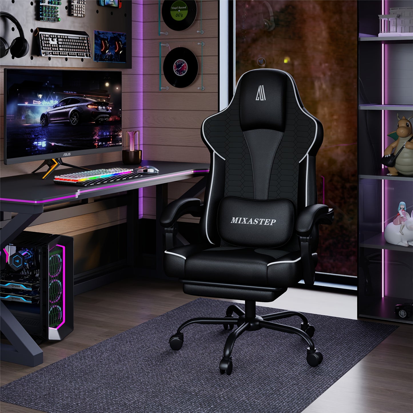 Gaming stoel – Gaming chair – Bureaustoel – Computestoel – Gamerstoel – Wit – Ergonomisch Design – 360 Graden Draaibaar