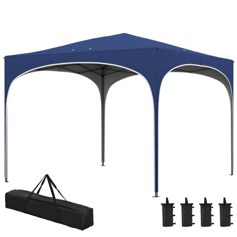 Partytent – Tent – Luifel – Overkapping – Prieel – Verstelbare Hoogte – Stevig Metalen Frame – 2,95x2,95x2,55m – Weerbestendig Met Draagtas