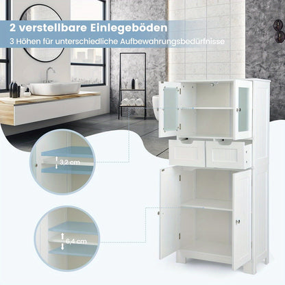 Vloerkast – Opbergkast – Badkamerkast – Keukenkast – Kast Met Laden – Wit MDF – Verstelbare Planken