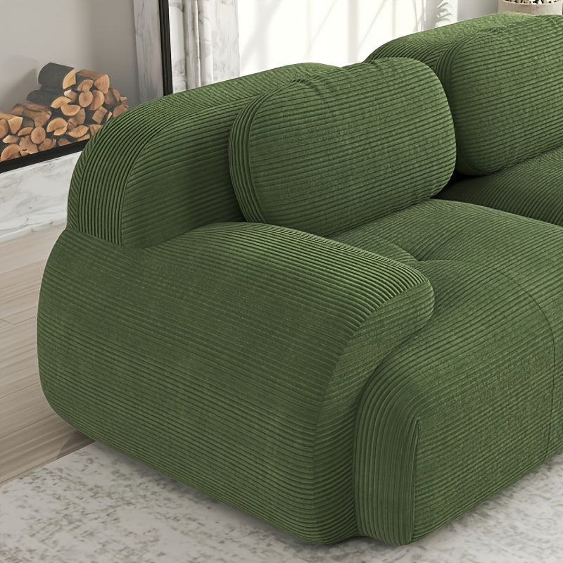 Bankstel – Tweezitsbank – Slaapbank – Sofa – Hoekbank – Modern Groen – Compact Ruimtebesparend Design – Zachte Katoenen Bekleding