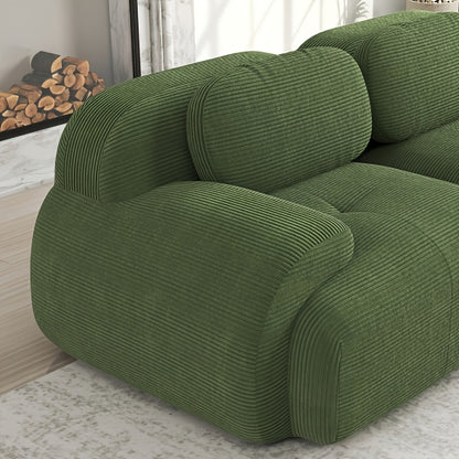 Bankstel – Tweezitsbank – Slaapbank – Sofa – Hoekbank – Modern Groen – Compact Ruimtebesparend Design – Zachte Katoenen Bekleding