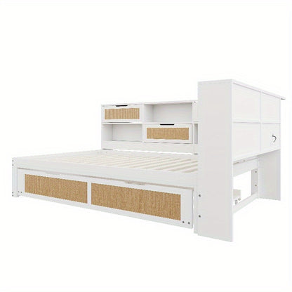 Uitklapbare Sofa Bed – Slaapbank – Bedbank – Logeerbed – Vouwbed – Wit – 140x200 cm – Opbergruimte en USB-oplaadpoort