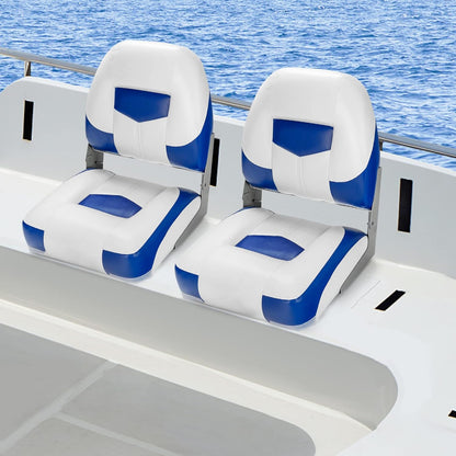 Folding Boat Chair, Set of Two, Folding Seat with Long Fastening Belt And Stainless Steel Screws, Boat Seat