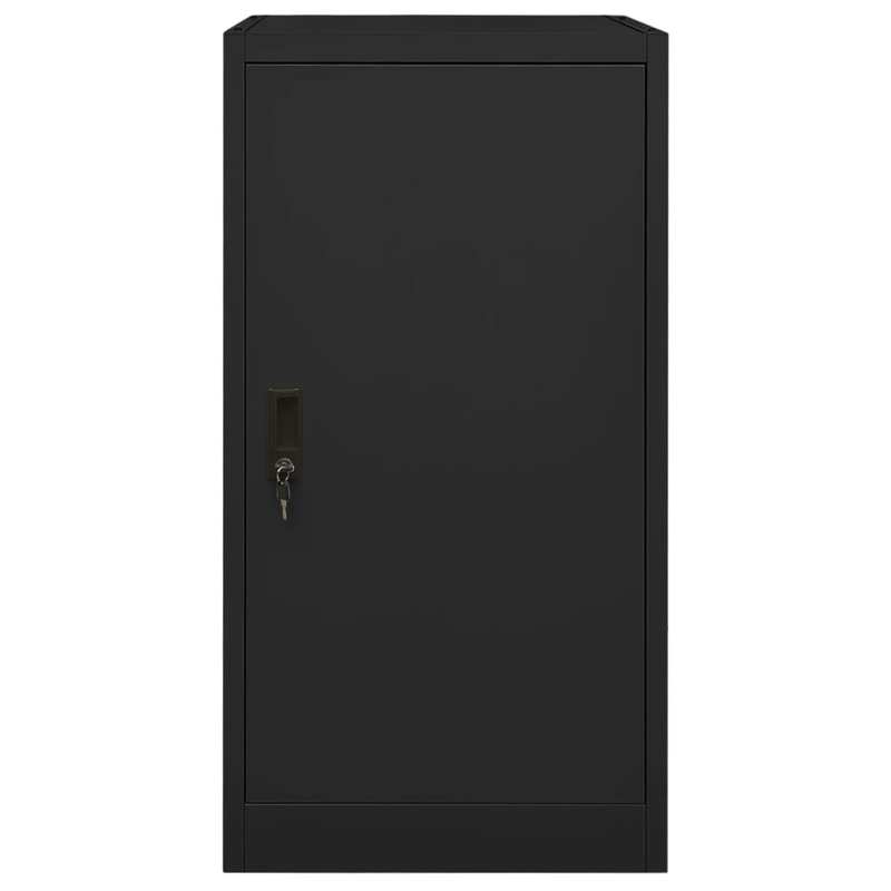 Werkplaatskast – Opbergrek – Gereedschapskast – Werkplaatsmeubel – Stellingkast – Zwart Staal – Verstelbare Haken & Afsluitbare Deur – 53x53x105 cm