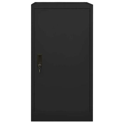 Werkplaatskast – Opbergrek – Gereedschapskast – Werkplaatsmeubel – Stellingkast – Zwart Staal – Verstelbare Haken & Afsluitbare Deur – 53x53x105 cm