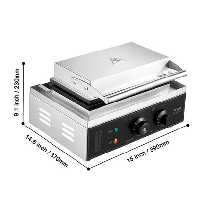 Wafelijzer – Wafelmaker – Wafelstick ijzer – Wafelhotdog apparaat – Snackijzer – Roestvrij staal – 1500W Vermogen – Professioneel & Duurzaam