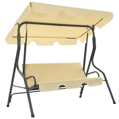 Schommelstoel – Schommelbank – Tuinbank – Schommelmeubel – Hangstoel – Off-White Kleur – 170x110x153 cm Groot – Comfortabele Wiegbeweging