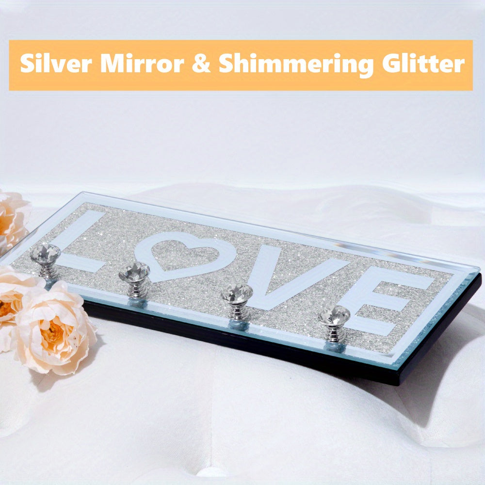Kapstok – Wandkapstok – Wandhouder – Organizer – Ophangrek – Handgemaakt – 4 Stevige Haken – Spiegelafwerking met Glitteraccent
