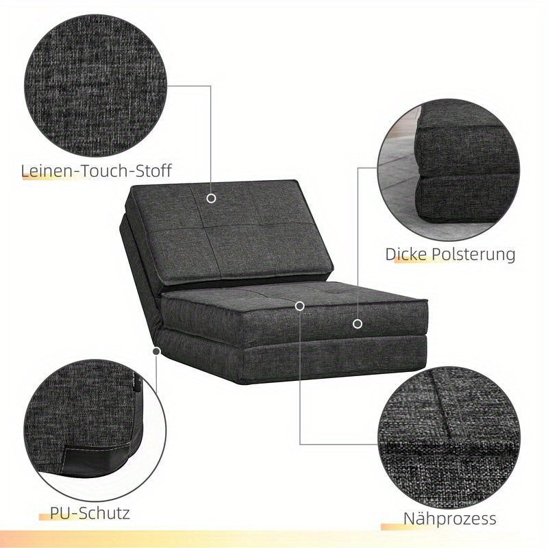Relaxfauteuil – Verstelbare Fauteuil – Relaxstoel – Lounge Stoel – Slaapstoel – Donkergrijs – Stevig Hardhouten Metalen Frame – Zacht Foamkussen