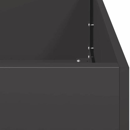 Plant Pot Black 80x40x80cm Cold-rolled Steel Chic Outdoor Planter Serves as a Focal Point for Exterior Spaces Reliable Weather- Planter Combines Beauty and Gardening Functionality
