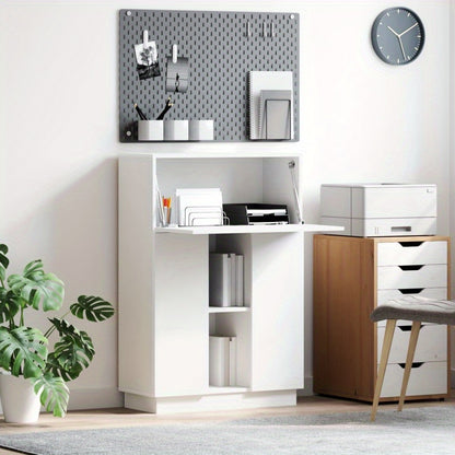 Opbergtafel – Werktafel – Bureau – Studietafel – Schrijfmeubel – Wit – Lade Opbergruimte – Strak Design
