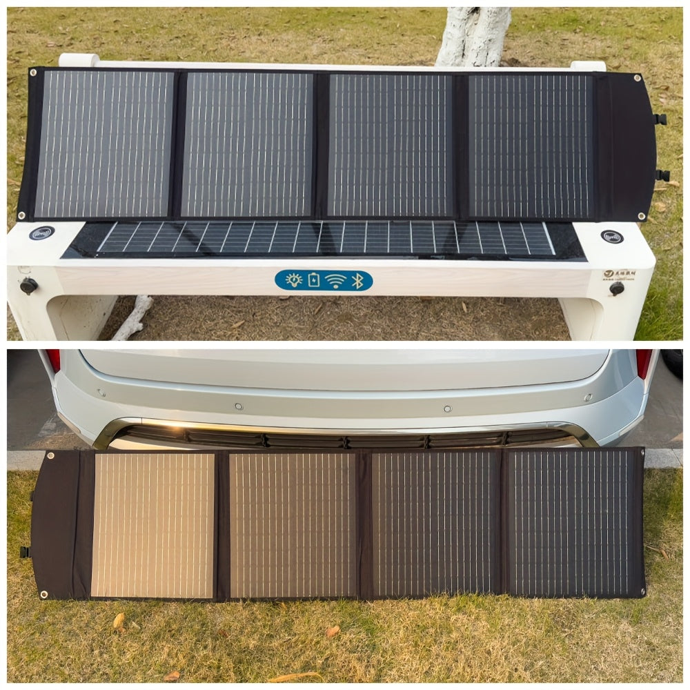 Opvouwbaar Monokristallijn Zonnepaneel – Draagbaar Zonnecelpaneel – Campingpaneel – USB Zonnepaneel – 150W Vermogen – Compact Lichtgewicht - QUORE