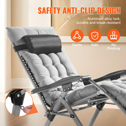 Zero Gravity Stoel – Relaxstoel – Ligstoel – Tuinstoel – Lounge Stoel – Verstelbaar 90°-170° – Draagkracht 225 kg – Comfortabel Kussen 10 cm