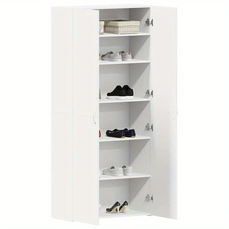 Schoenenkastje – Schoenenrek – Schoenenopberger – Schoenenmeubel – Schoenenkast Wit – Duurzaam Hardhout – Smal & Hoog Ontwerp 80x35,5x180 cm