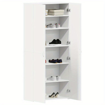 Schoenenkastje – Schoenenrek – Schoenenopberger – Schoenenmeubel – Schoenenkast Wit – Duurzaam Hardhout – Smal & Hoog Ontwerp 80x35,5x180 cm