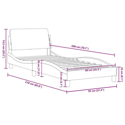 Bed Frame Con Testiera Without Mattress Rosa 90X200 Cm Velvet Practical, Removable, Suitable for All Seasons