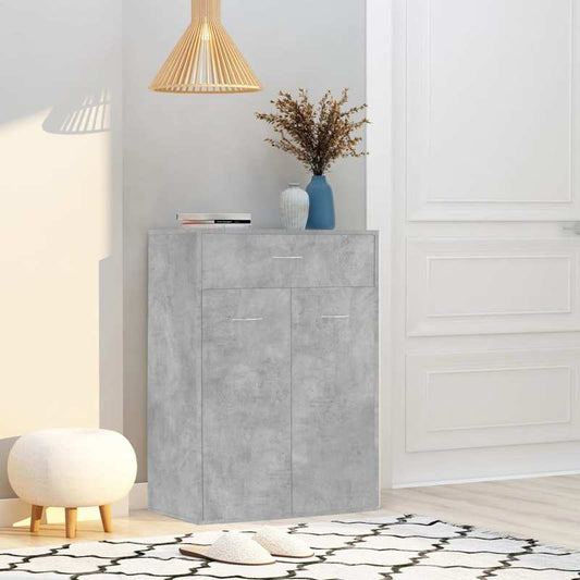 Schoenenkast – Schoenenrek – Schoenenopberger – Schoenenbank – Halmeubel – Beton-Grijs – Compact 60x35x84 cm – Stevig Houtvezelplaat