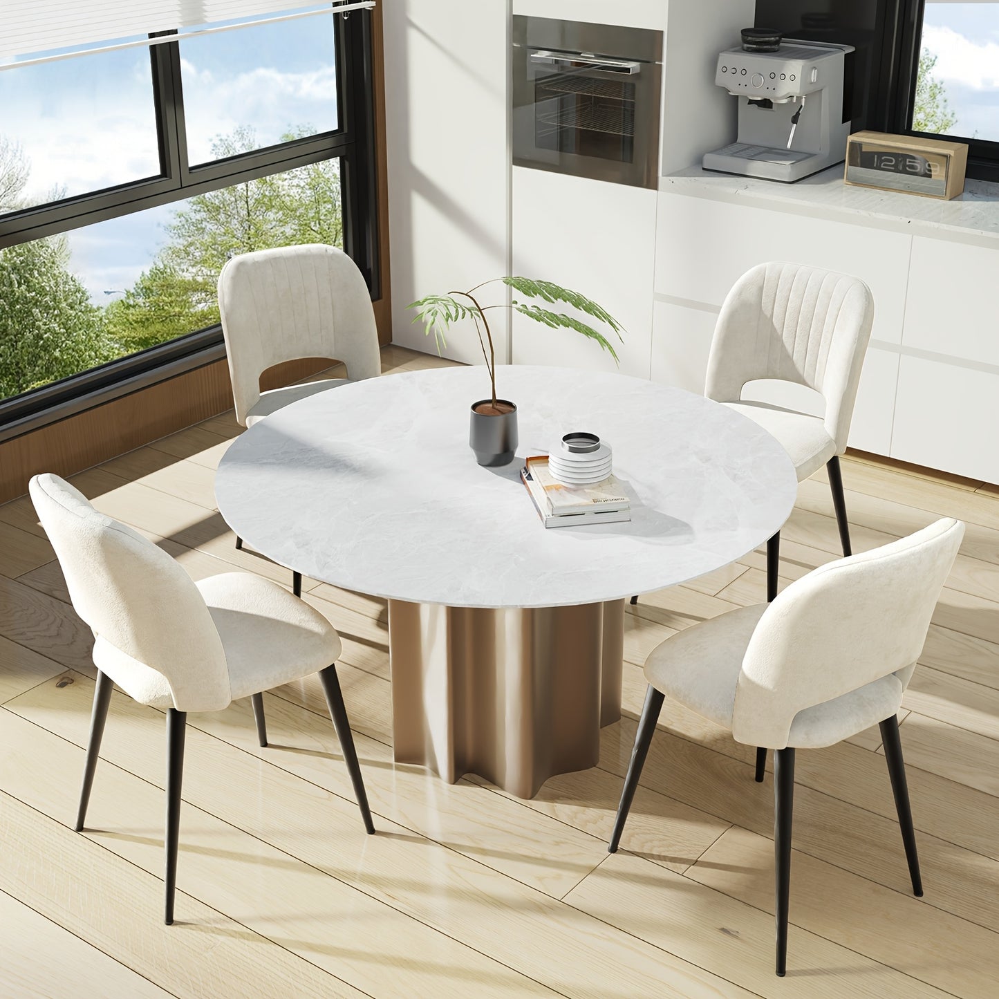 Two Modern Cushioned Dining Chairs with Rattan Backs | 48X45X85Cm Velvet Accent Chair, Suitable for Kitchen, Living Room, And Bedroom | European Style, Elegant And Comfortable, Chair For Event, Event Chair, Chair For Dining R