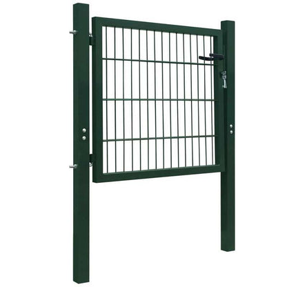 Metalen Tuinpoort – Tuinafscheiding – Tuinhek – Erfafscheiding – Buitenhek – Groen – Weerbestendig Metaal – 105x150 cm – Eenvoudig Ophangsysteem