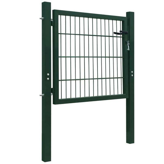 Metalen Tuinpoort – Tuinafscheiding – Tuinhek – Erfafscheiding – Buitenhek – Groen – Weerbestendig Metaal – 105x150 cm – Eenvoudig Ophangsysteem