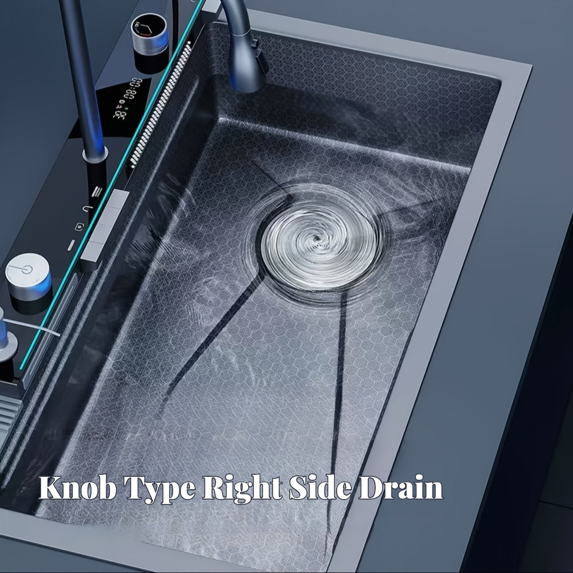 Keukenspoelbak – Spoelbak RVS – Onderbouwspoelbak – Keukensink – Spoeltafel – Gun Grey RVS – Digitale Display – Nano Coating & Rechthoekig Design