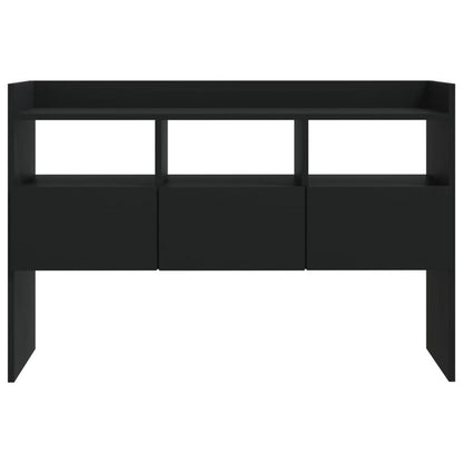 Modern Black Sideboard with Lockable Doors & Fire-Resistant Panels - Large -to-Ceiling (105x30x70cm) - Minimalist Black Wood Furniture for, Dining Room, Entryway - Easy Assembly