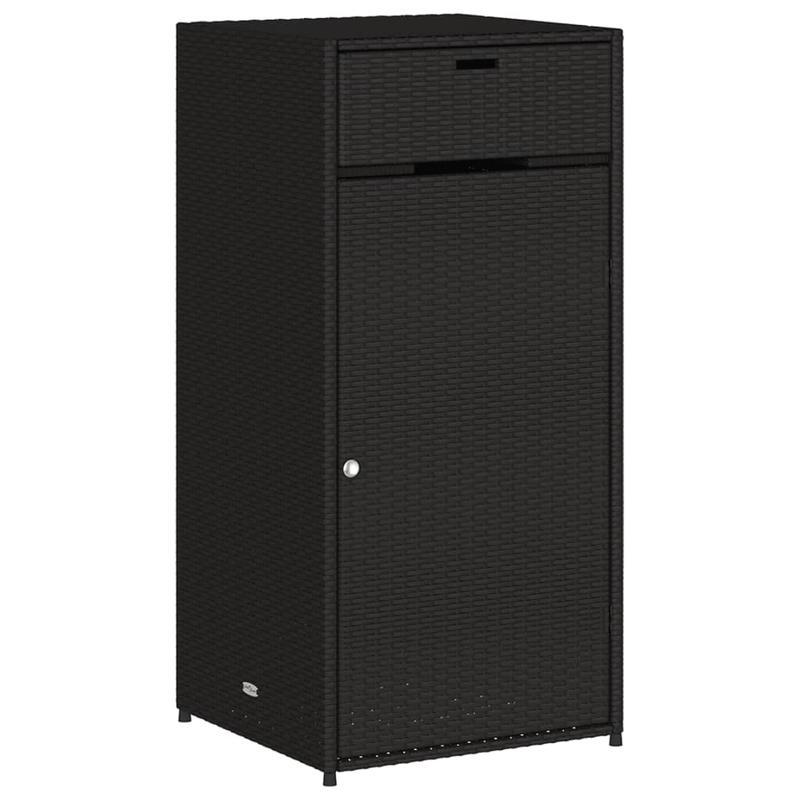 Tuinkast 55x55x111cm poly rattan zwart, Box,Cabinet,Rack for Storage, Garage Organization, Porch Storage, Sleek Storage Solution, Spacesaving Rack, Durable Plastic, Sturdy Construction, Utility Rack, Multipurpose Container, D