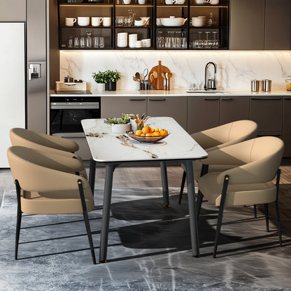 Eetkamerstoelen – Stoelen – Dining Chairs – Keukenstoelen – Zitmeubilair – Set Van 2 – Microfiber Bekleding – Ergonomisch Design – Bruin Zwart