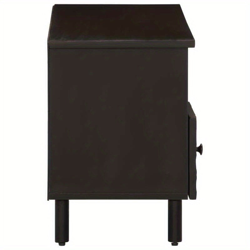 TV Cabinet 100X33X46 Cm Solid Mango Wood Black
