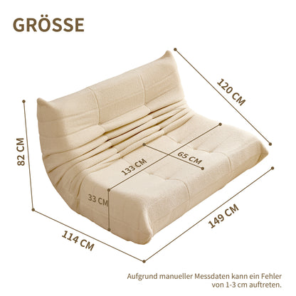 Relaxfauteuil – Lounge Stoel – Zitzak Sofa – Lazy Chair – Tweezitsbank – Verwijderbare Kussens – Memory Foam & Corduroy Bekleding
